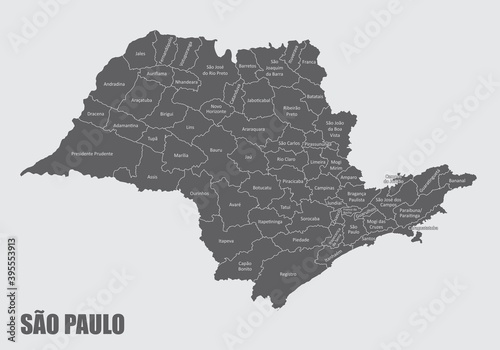 Sao Paulo State microregions map photo