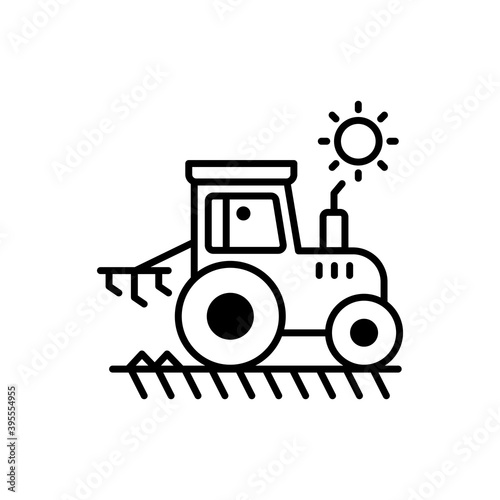 Cultivator  Outline illustration style Icon. EPS File 10