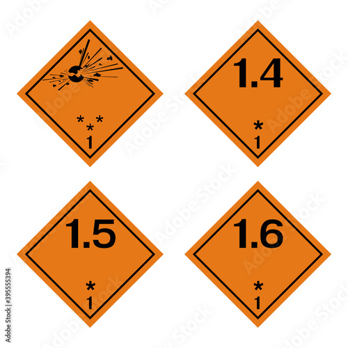 Transport Hazard Pictograms, Class 1 Explosives, Warning sign of Globally Harmonized System (GHS) vector ESP10