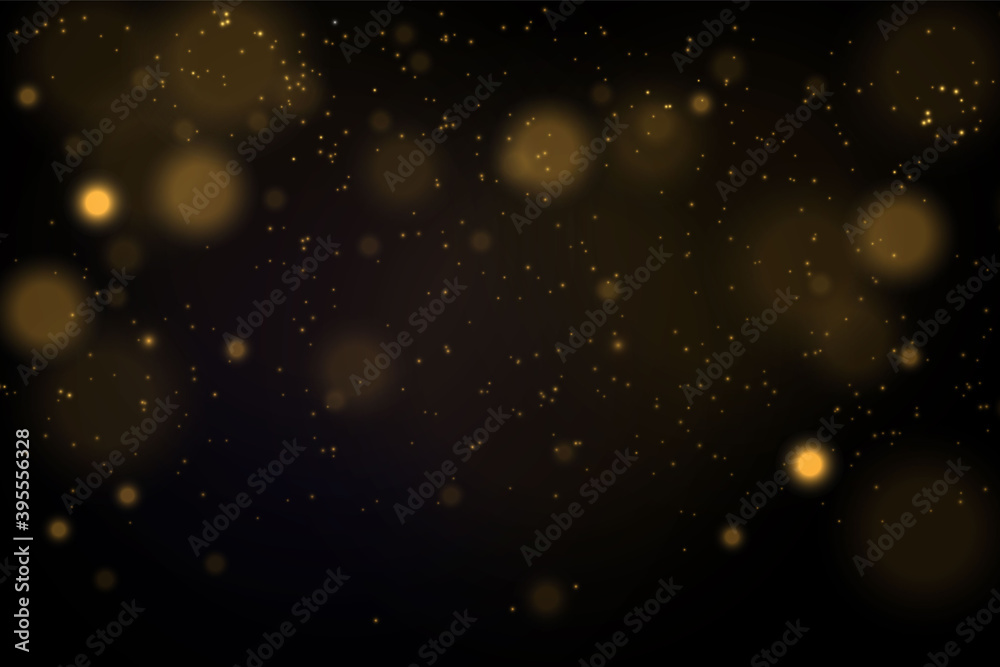 Magic golden concept. Abstract black background with bokeh effect. Magic golden concept. Abstract black background with bokeh effect.