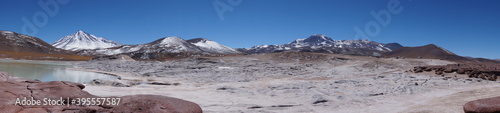 panorama of the mountains pedra rojas atacama chile