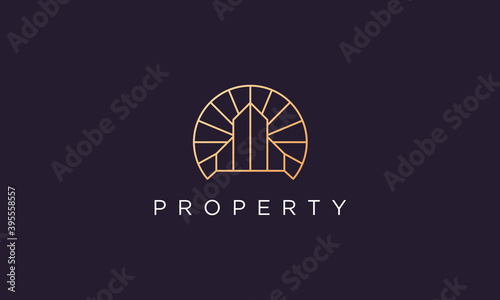 luxury and high-class property abstract logo design in a simple and modern style