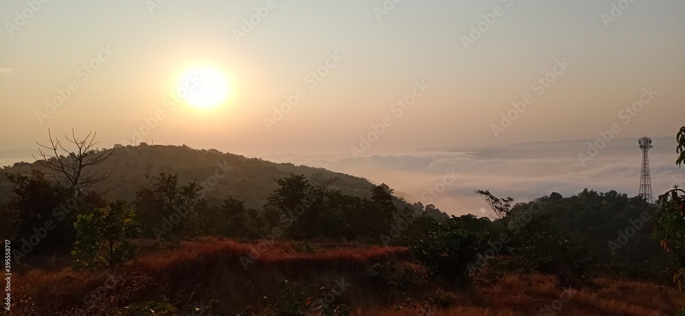 Fototapeta premium sunrise over the mountains