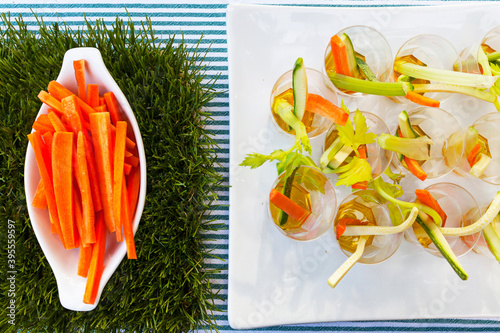 Pinzimonio di verdure (vegetable sticks with dips, Italy) photo