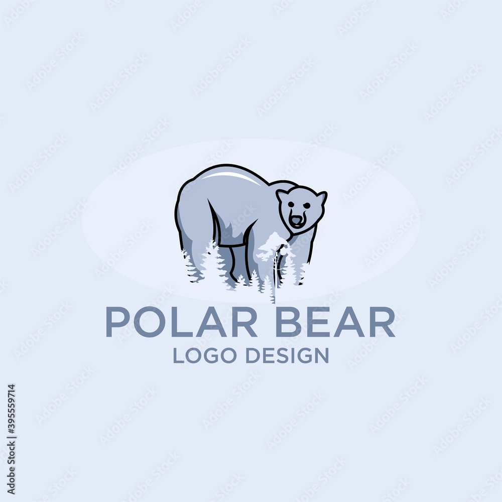 Polar bear logo design vector illustration