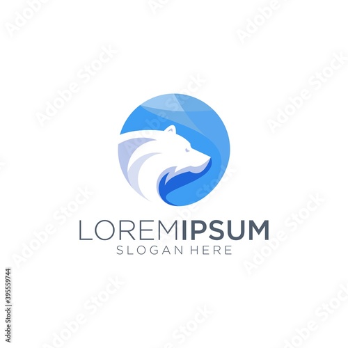 Polar bear logo design vector illustration