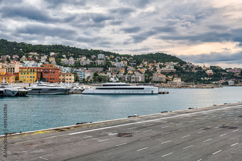 view of the port of Nice, France