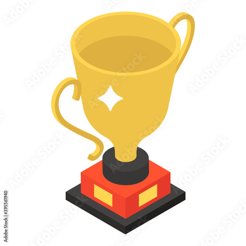 
Isometric design icon of a winners trophy
