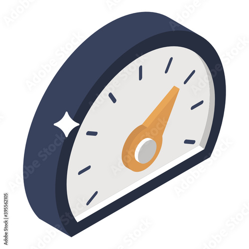 
Speedometer gauge in isometric icon

