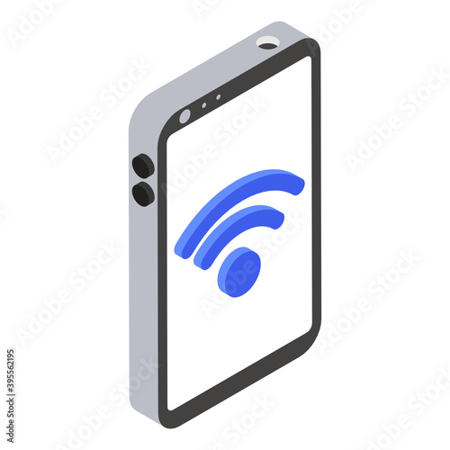 
Mobile wifi icon in isometric design

