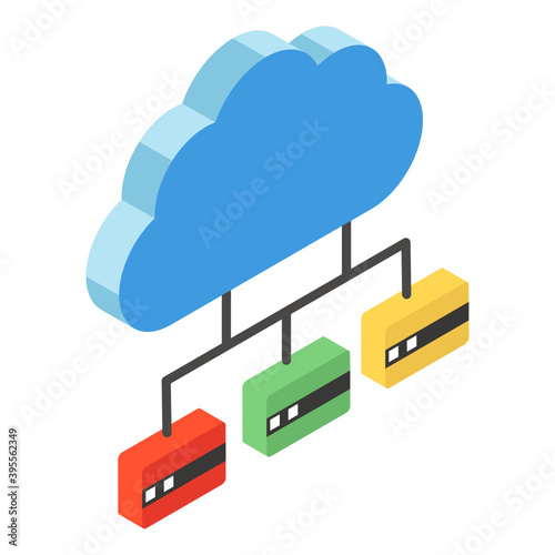 
An isometric icon of a personal network in editable style

