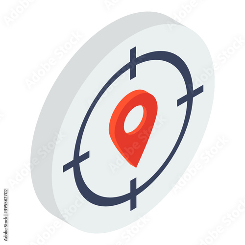 
Share symbol inside pointer, share location isometric icon
