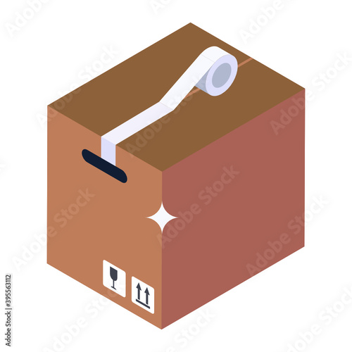 
An icon of parcel in modern isometric style 
