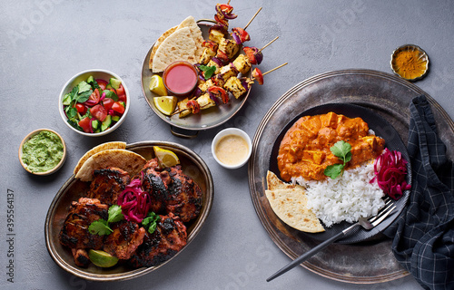 Tandoori chicken, paneer tikka masala with rice & paneer tikka kebab