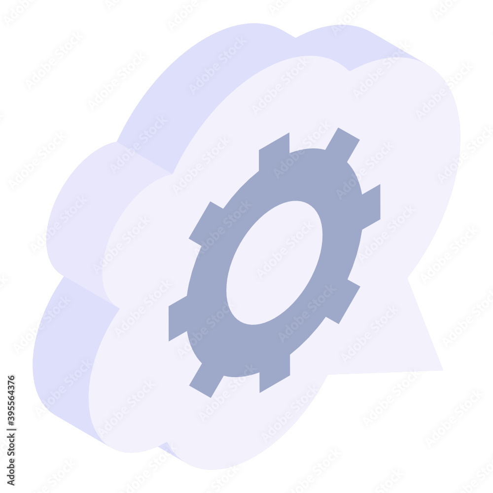 Gear over hand, management service isometric icon
Gear over hand, management service isometric icon