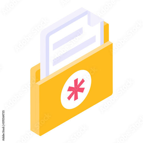 
Record of medical documents in isometric design
