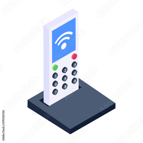 
Wireless remote icon in isometric design, smart remote vector 
