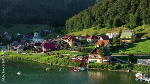 Aerial view of the village Dedinky in Slovakia photo