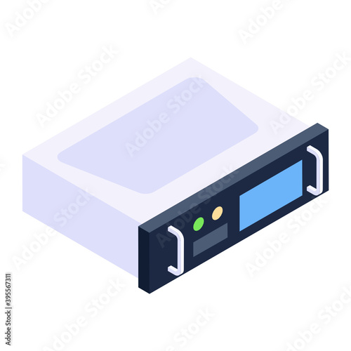 
Isometric design of server rack icon 
