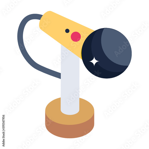 
Audio mic icon, vector design of journalism mic 
