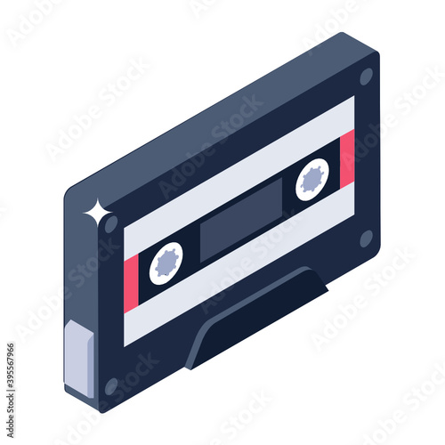 
A magnetic tape for audio recording, cassette icon

