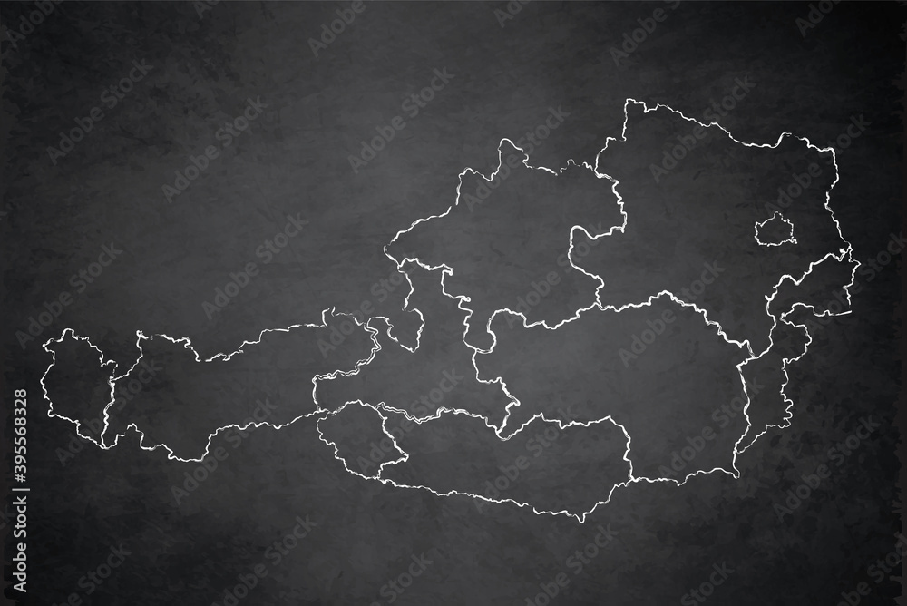 Austria map administrative division separates regions and names ...
