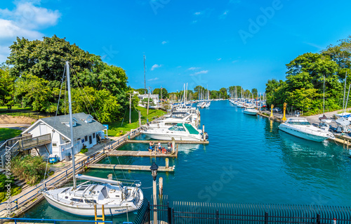 Wilmette harbour view in Chicago, USA photo