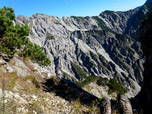 Mountain hiking tour to Schellschlicht mountain in Bavaria, Germany photo