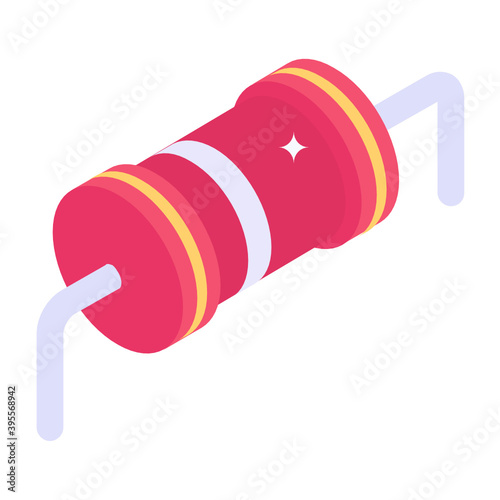 
Battery cell icon in isometric design 
