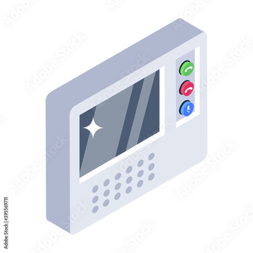 
Isometric vector style of intercom system, communication device 
