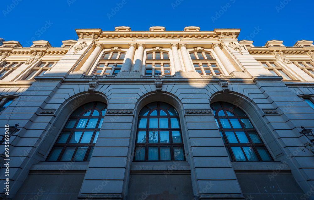 facade of a building with sky