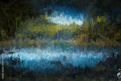 Abstract background with brush strokes in grunge digital colorful painting style.