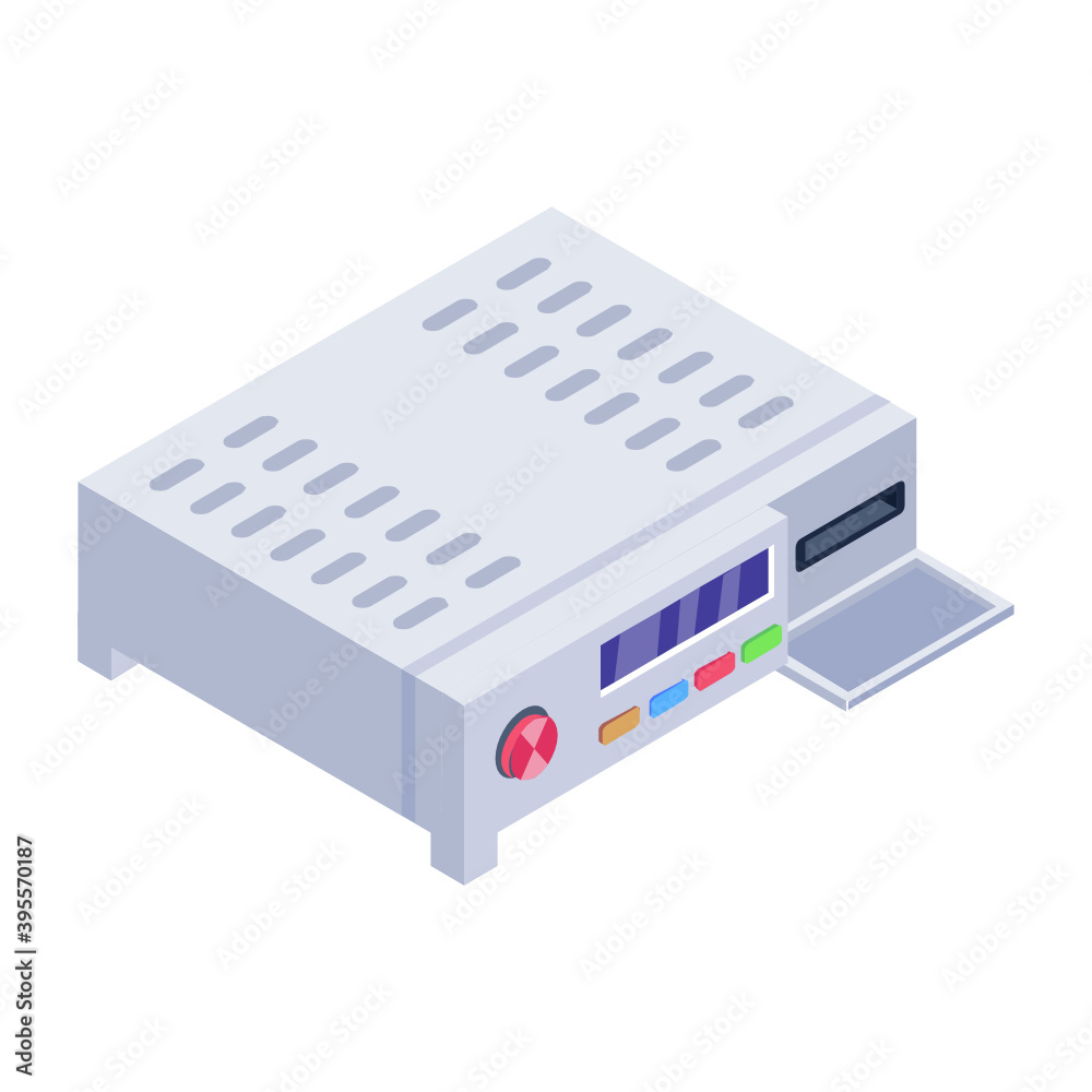 Dvd player icon, vcr isometric vector design.
Dvd player icon, vcr isometric vector design.