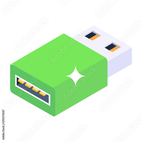 
Power supply via extension ports isometric icon
