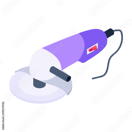 
Electric cutter machine icon in isometric design, circular saw vector 
