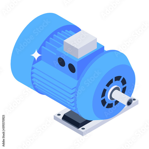 
An icon design of electric motor, editable vector 
