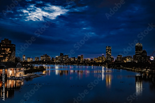 Canvas Print Boston by night