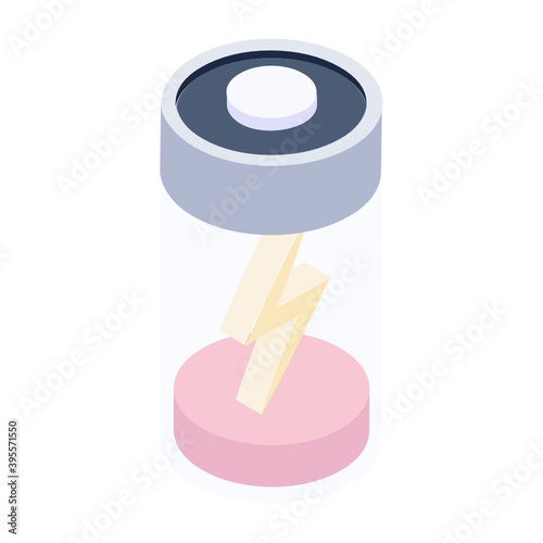 
An icon of electric fuse in isometric design 
