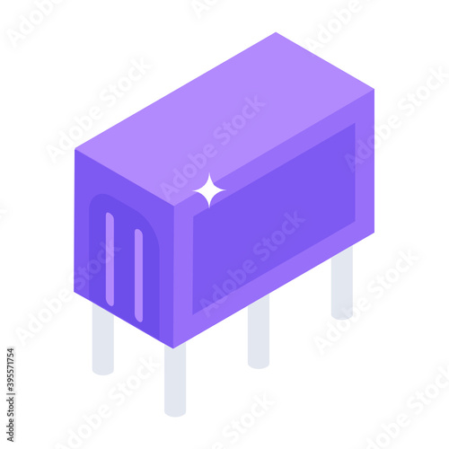 
Power plug icon in isometric design, electric adapter editable vector 
