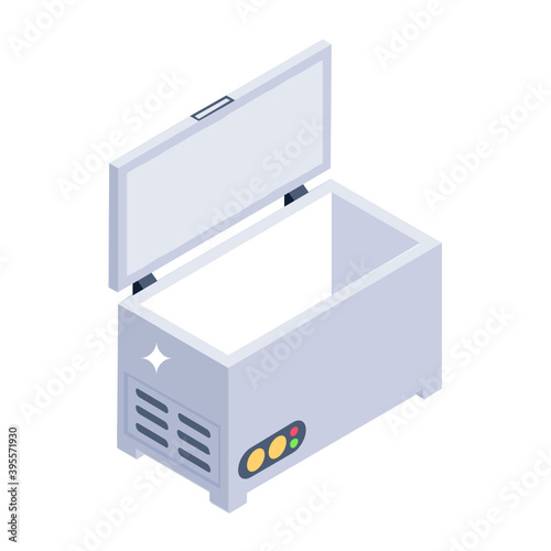 
Vector design of deep freezer in trendy line style 
