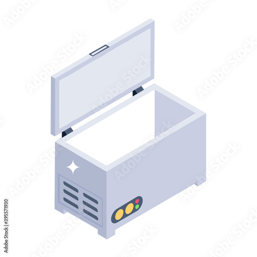  Vector design of deep freezer in trendy line style 