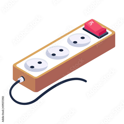 
Isometric style of switchboard icon, vector design of switch plug 
