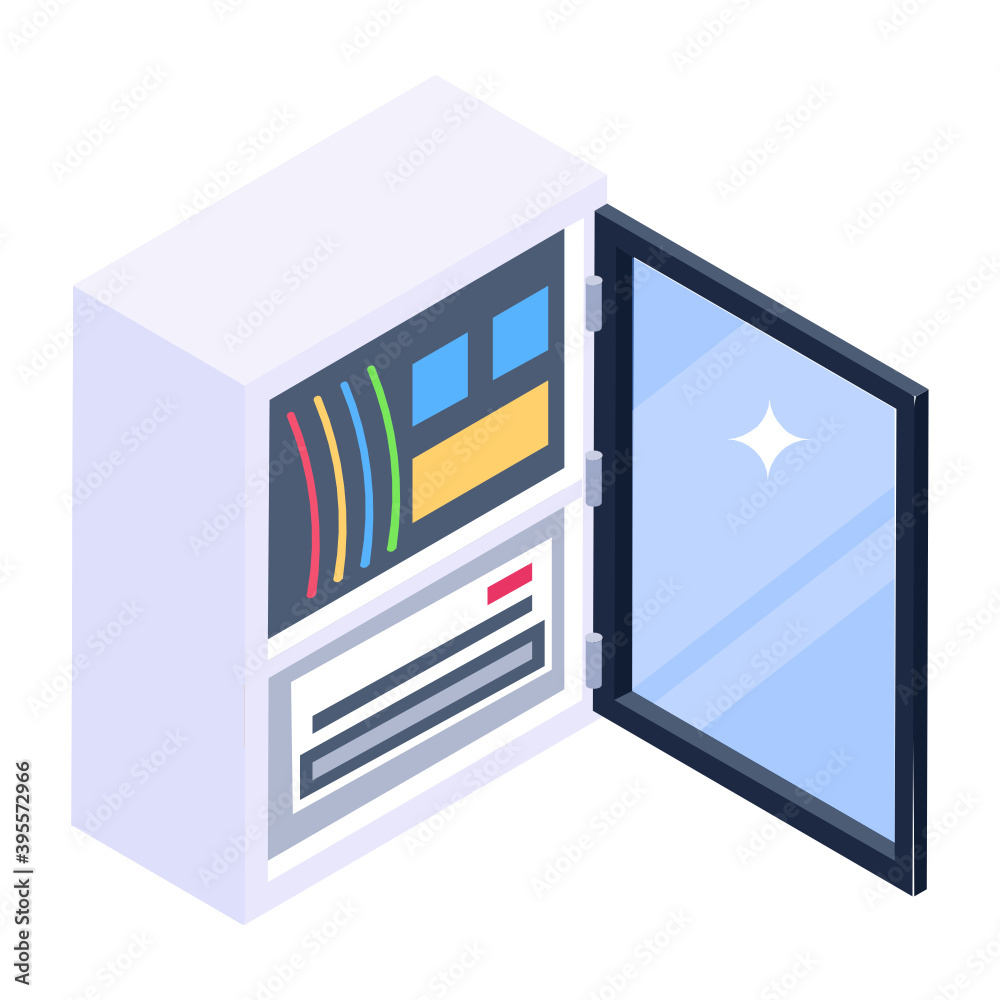 Editable isometric style of changeover, circuit breaker button
Editable isometric style of changeover, circuit breaker button