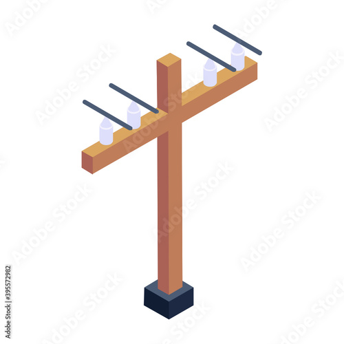 
An icon design of electricity pole, editable vector 

