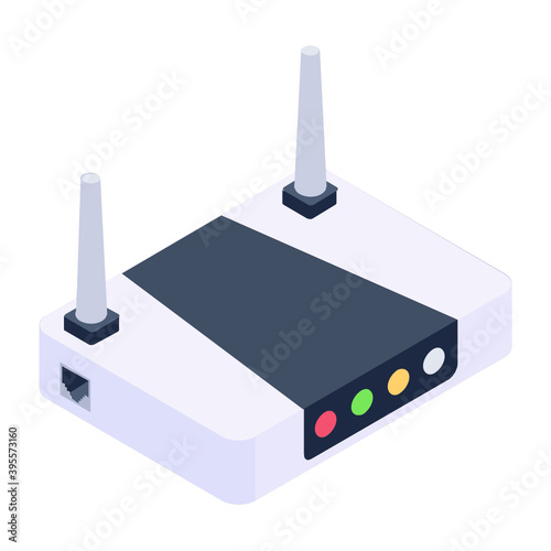 
Internet service, wireless wifi router in isometric vector 
