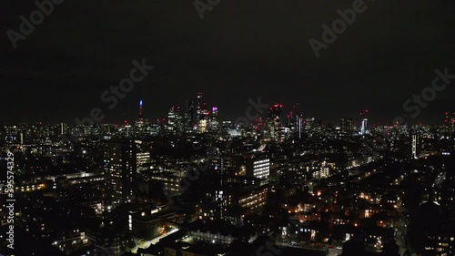 Wallpaper Mural Rising night drone shot of London City skyline Torontodigital.ca