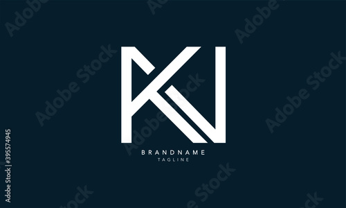 Alphabet letters Initials Monogram logo KN, NK, K and N