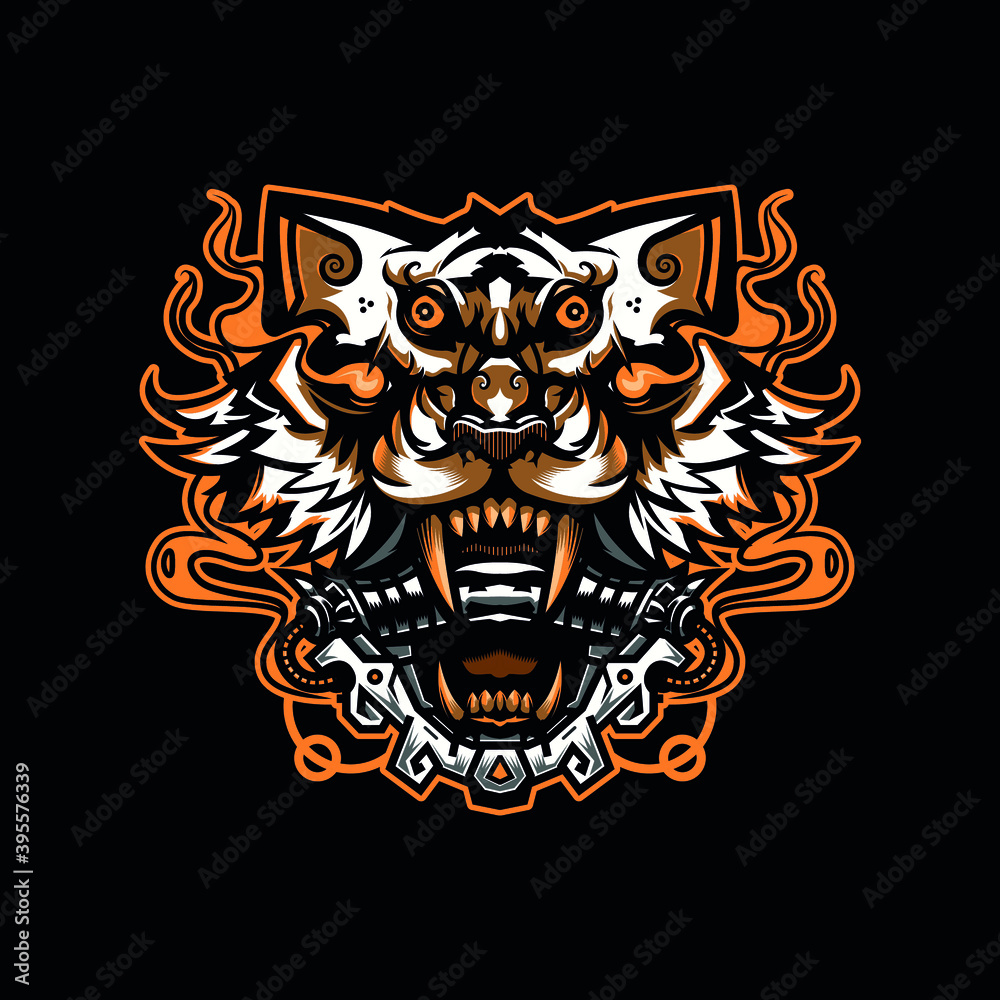 Vector Illustration Mecha Beast Wild Vector Illustration Mecha Beast Wild
