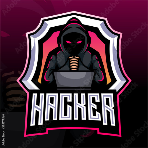 Hacker mascot. esport logo design