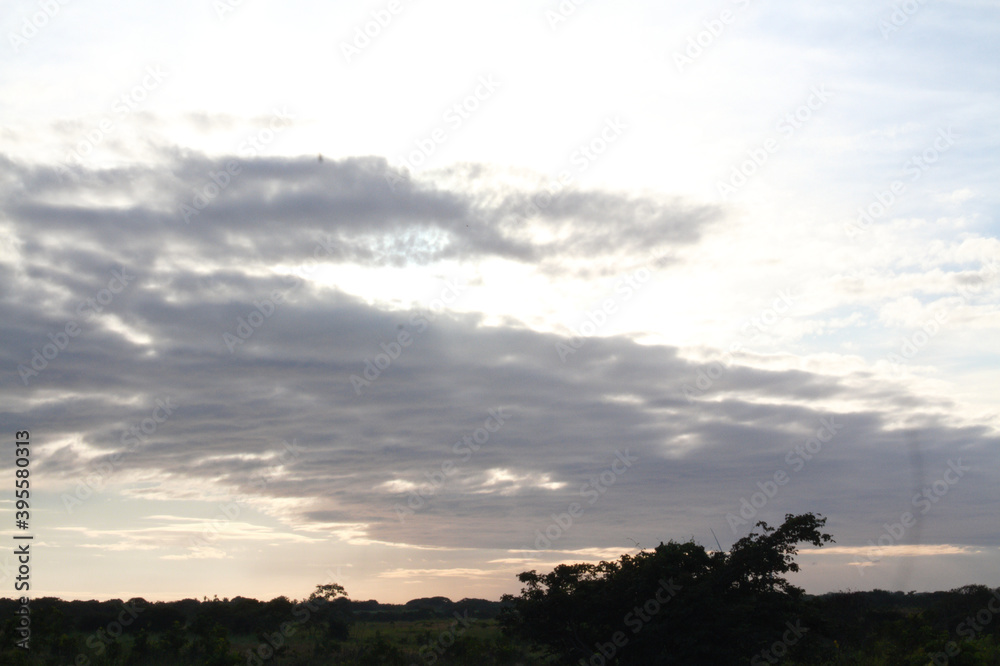 blue sky background with beautiful sunsets